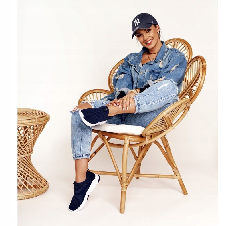 Női sportcipő Slip-on Big Star DD274464 Navy Blue kék 1