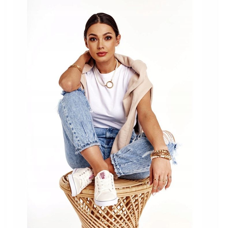 Női cipők Big Star DD274892 Fehér-Piros 2