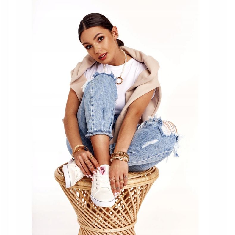 Női cipők Big Star DD274892 Fehér-Piros 1