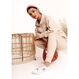 Big Star Női bőr cipők csillaggal Nagy csillag DD274691 Fehér-rózsaszín 1