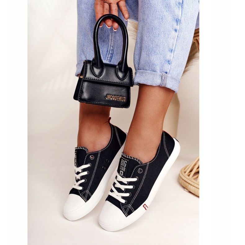 Női cipők Big Star FF274085 Fekete és piros 2