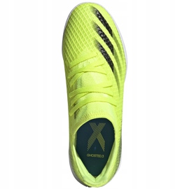 Adidas X Ghosted.3 In Junior futballcipő sárga-fekete-fehér FW6924 zöld 1