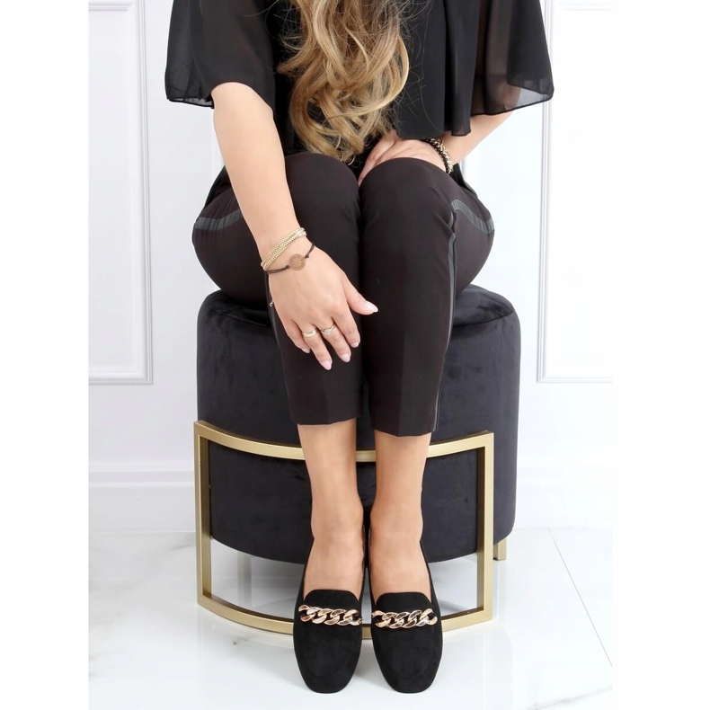 Fekete Loafer LL-237P lánccal Fekete 1