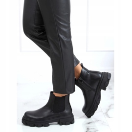 Fekete Chelsea csizma magas talppal fekete 888-52 Fekete 2