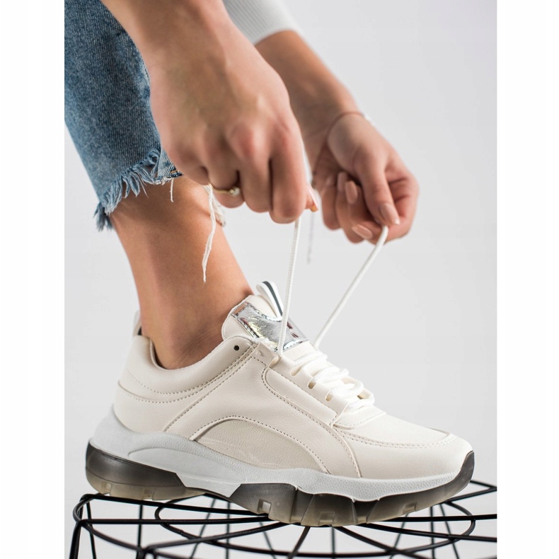 SHELOVET Fehér öko bőr cipők 2