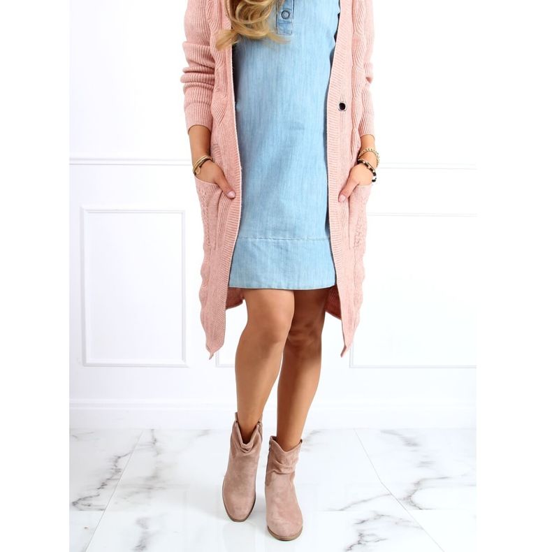 Alacsony sarkú csizma bézs és rózsaszín Z1165 Khaki színben 1