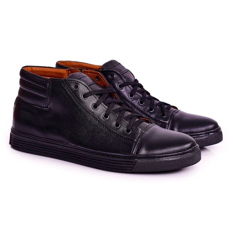 Bednarek Polish Shoes Férfi bőr Brogues cipők Bednarek Black fekete 1