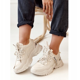 PS1 Női cipők Egy masszív talpú bézs vaskos 2