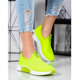 SHELOVET Kényelmes textil cipők zöld 1