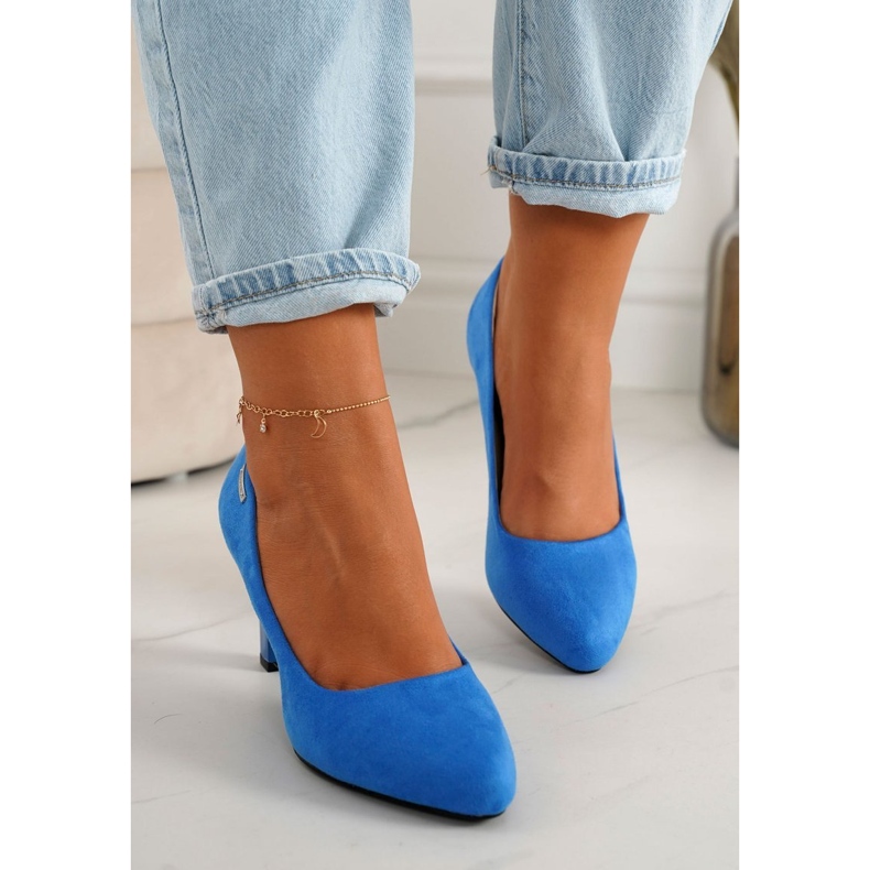 PJ1 Klasszikus szivattyúk egy bárban Suede Blue Eleanor kék 2