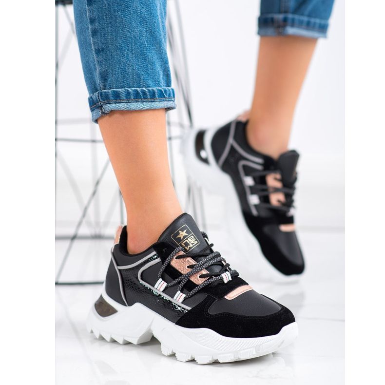 SHELOVET Stílusos cipők fekete 2