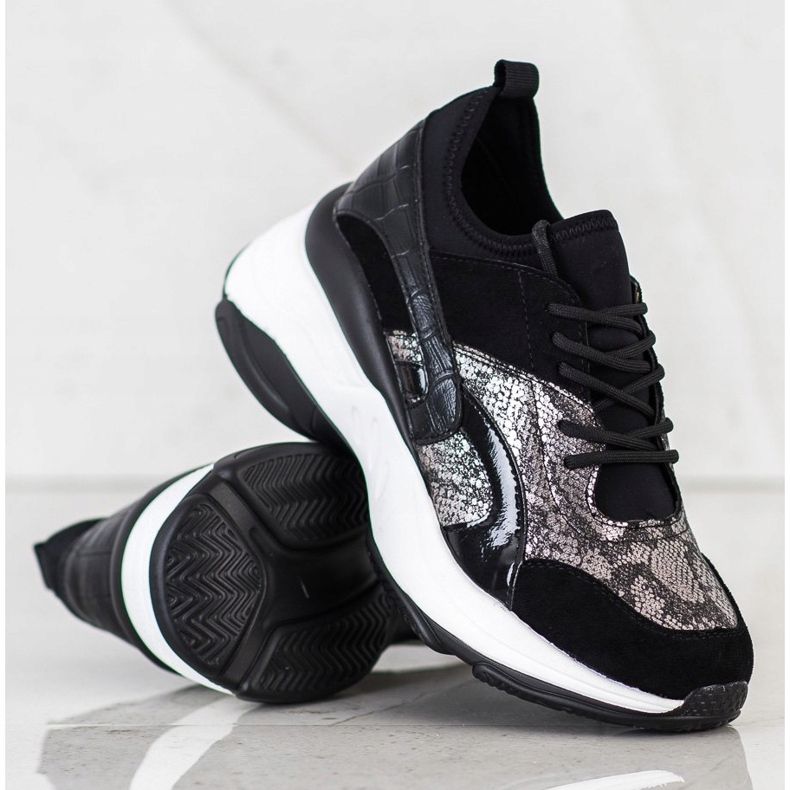 Bestelle Divatos cipők a platformon bézs fekete 1