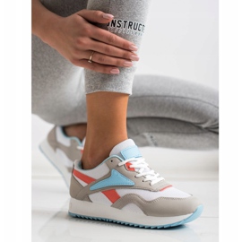 SHELOVET Hálós sportcipők fehér kék narancssárga szürke 1