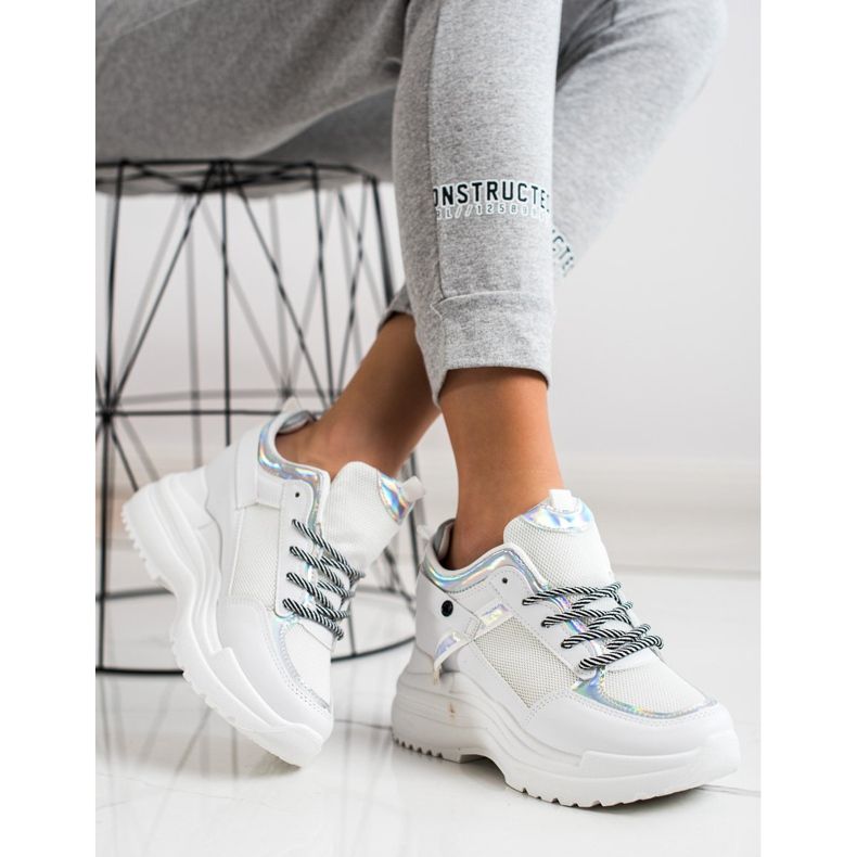 Marquiz Wedge Cipők fehér ezüst 1