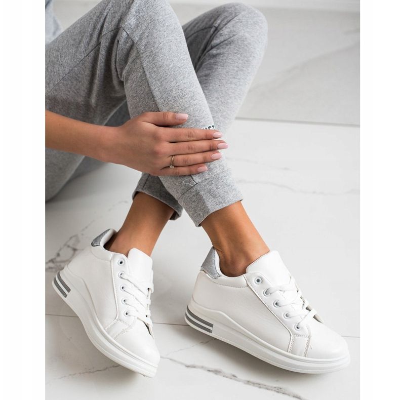 Diamantique Ék cipők csillogással fehér ezüst 2