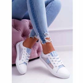 Női cipők hálóval Big Star DD274689 Fehér-kék 2