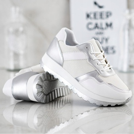 Bestelle Cipők csillogó platformmal fehér ezüst 1