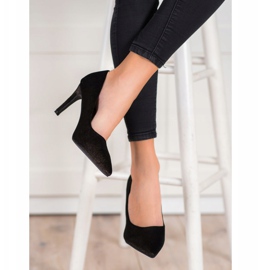 Kylie Stílusos velúr sarok fekete aranysárga 1