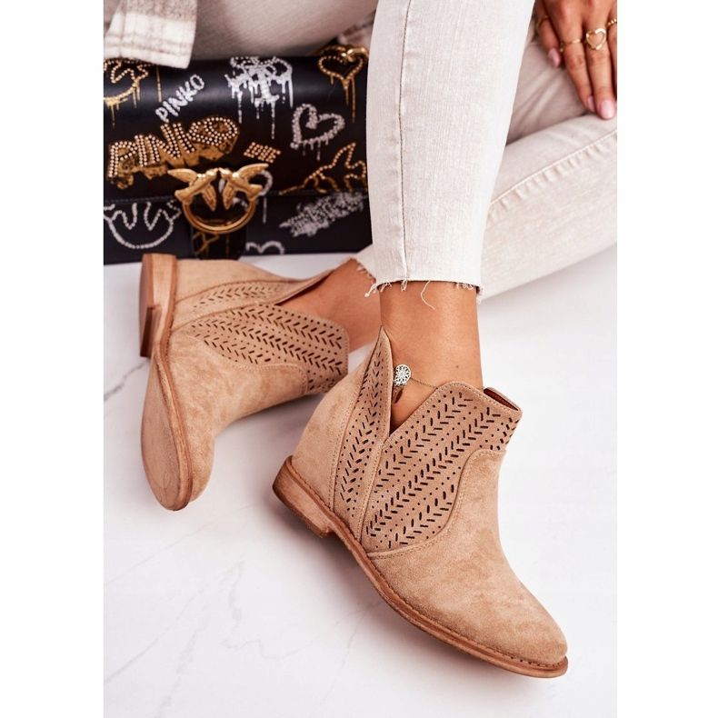 Áttört csizma ék Beige Melanie bézs 1 Áttört csizma ék Beige Melanie bézs 1