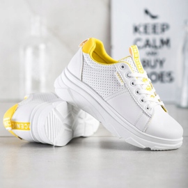 SHELOVET Cipők Na Bielej Platforme Nice fehér sárga 1