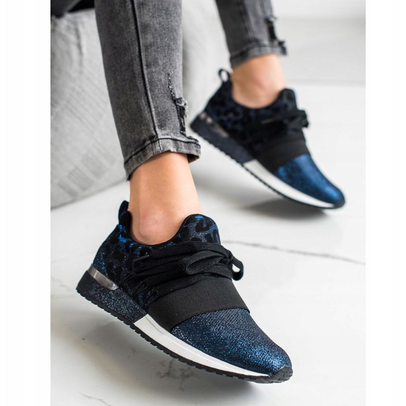 Kylie Leopárdmintás csúszós cipők kék 1