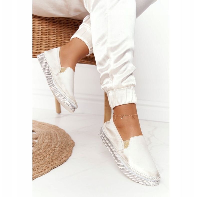 Női Brogues Maciejka Bőr csúszós arany 03512-25 aranysárga 1