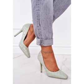 PS1 Elegáns zöld steppelt Stilettos Rosanna 2