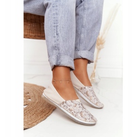 Női bőr Maciejka balerinák bézs-arany 01930-81 aranysárga 2