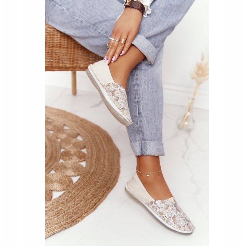 Női bőr Maciejka balerinák bézs-arany 01930-81 aranysárga 1