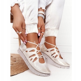 Női bőrcipő Maciejka bézs-arany 04449-25 aranysárga 2