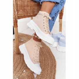 FB2 Női Magascipő Bézs Trissy Egy Nagy Talpon 2