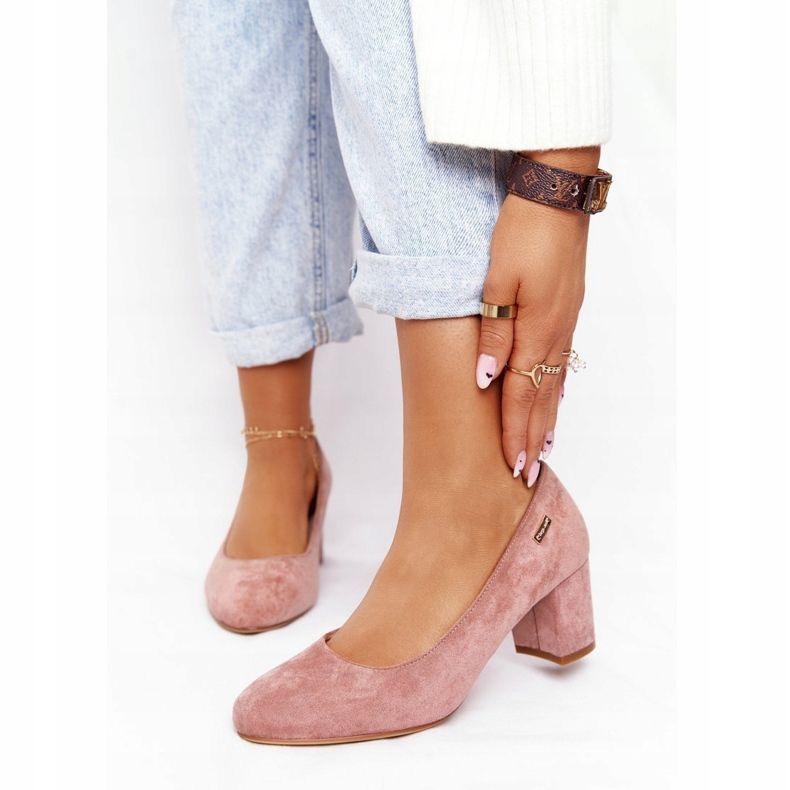 Suede szivattyúk egy oszlopon Sergio Leone Pink rózsaszín 2