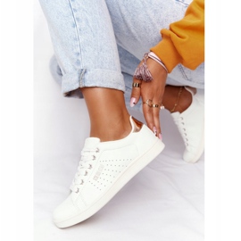 Női bőr cipők Big Star DD274583 fehér-réz aranysárga 2