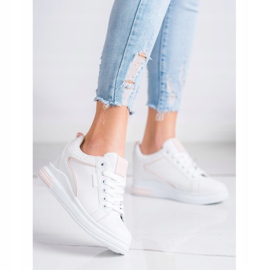 SHELOVET Fehér cipő rejtett ékkel 2