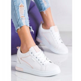 SHELOVET Fehér cipő rejtett ékkel 1