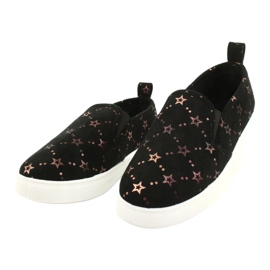 Evento Suede Sports Slip-On cipők 21DZ26-3931 ['fekete arany'] fekete 2