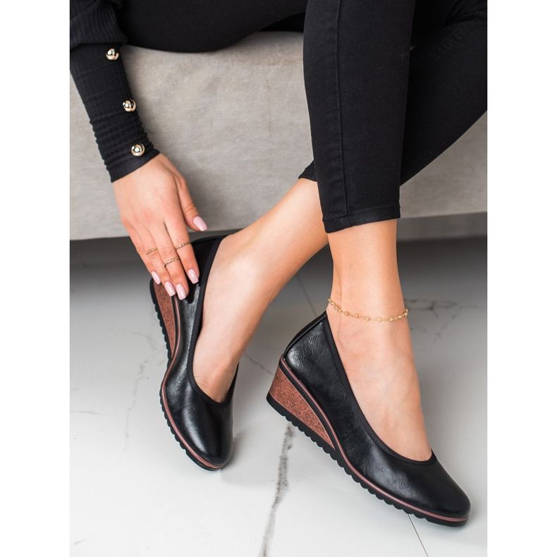 Fekete balerinák az ék VINCEZA 1