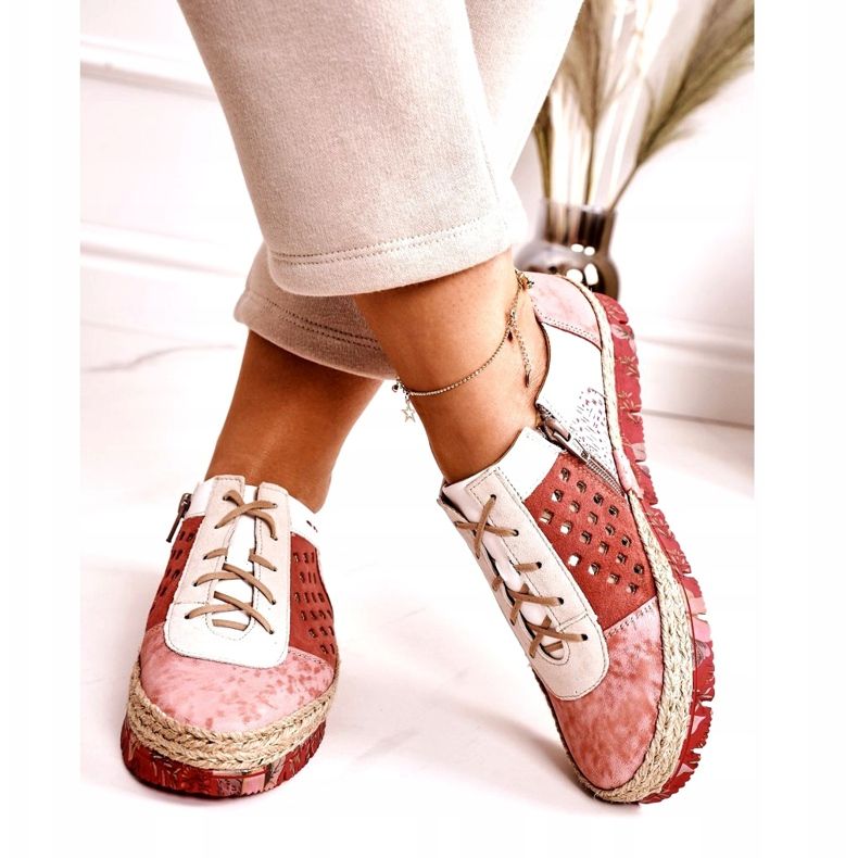 Női bőrcipő Maciejka Coral 03339-43 bézs fehér piros rózsaszín 3 Női bőrcipő Maciejka Coral 03339-43 bézs fehér piros rózsaszín 3