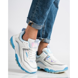 Ideal Shoes Cipők csillogó betéttel fehér sokszínű 2