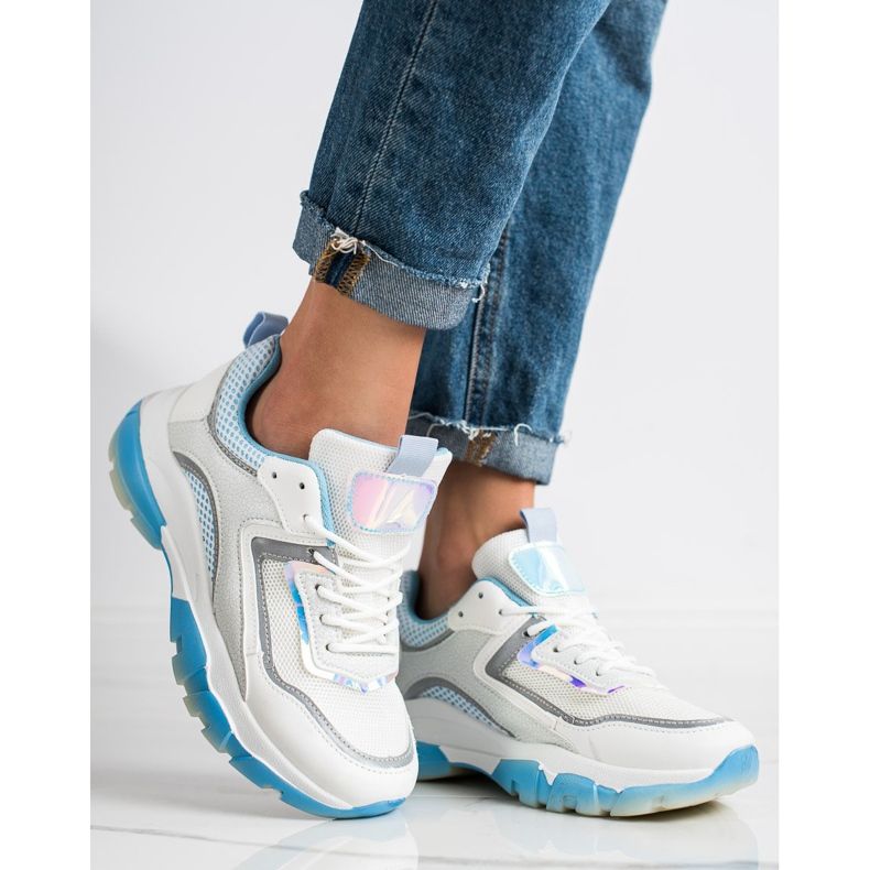 Ideal Shoes Cipők csillogó betéttel fehér sokszínű 2