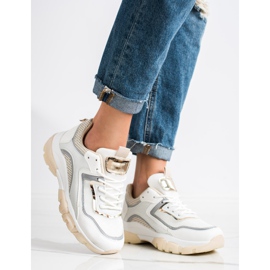 Ideal Shoes Cipők csillogó betéttel fehér sokszínű 1