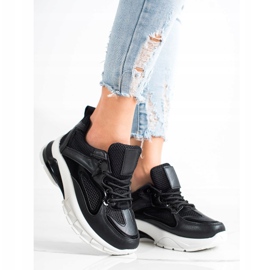 SHELOVET Fekete cipők a platformon 2