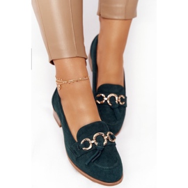 Elegáns női cipők Vinceza 10585 Suede Green zöld aranysárga 2