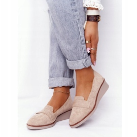 Elegáns ék cipő Vinceza 10599 Suede Beige bézs 1