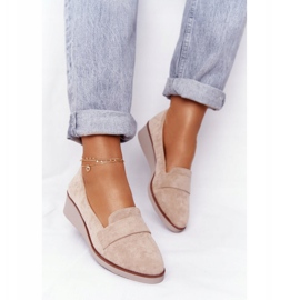 Elegáns ék cipő Vinceza 10599 Suede Beige bézs 2