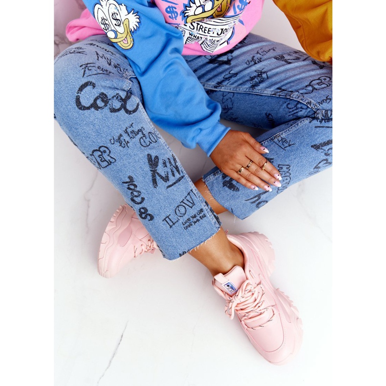 Női cipők masszív talpon, rózsaszín nevetés 2