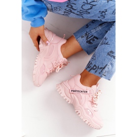 Női cipők masszív talpon, rózsaszín nevetés 1