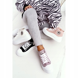 Női magas cipők a fekete szép lány platformon fehér 1