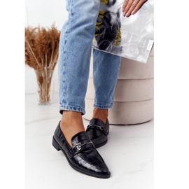 S.Barski S. Bararski Black elegáns női mokaszinja fekete 1