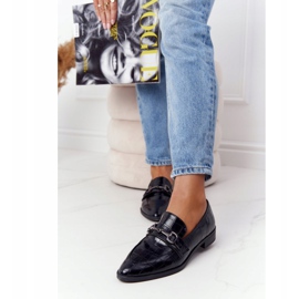 S.Barski S. Bararski Black elegáns női mokaszinja fekete 2